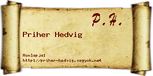 Priher Hedvig névjegykártya